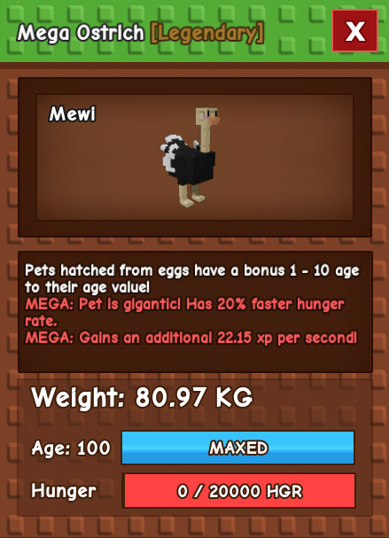 Huge Mega Ostrich - 80kg
