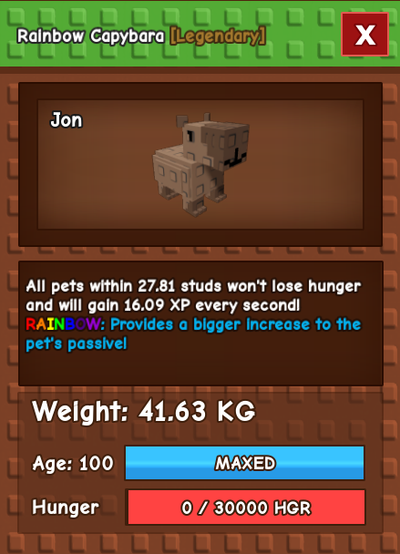 Rainbow Huge Capybara - 41kg