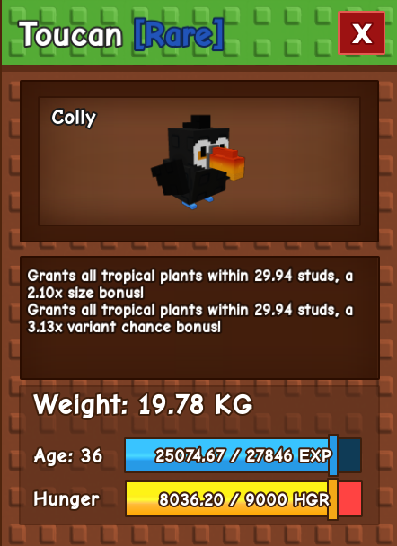 Huge Toucan - 19kg - Max 47.3kg